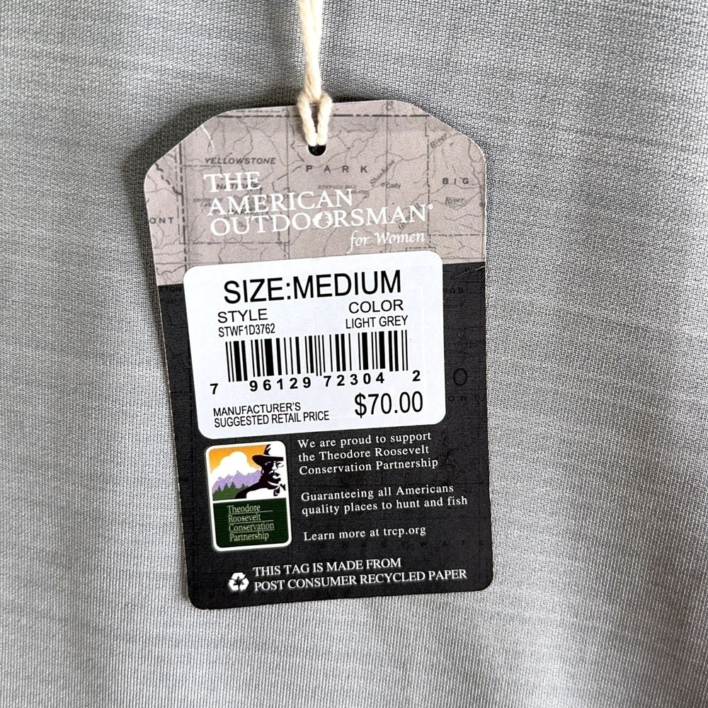 American Outdoorsman Womens Hoodie M Grey Performance Pullover Zip Pockets NWT - Picture 4 of 12